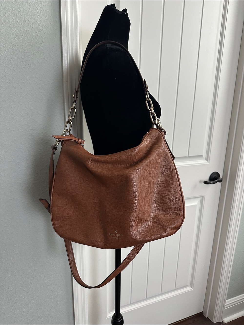 kate spade Chestnut Brown Pebbled Leather Shoulder Hobo